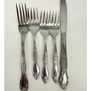 Vintage Ornate Flatware Northland Stainless Korea Lot 5 Arts Crafts Replacement
